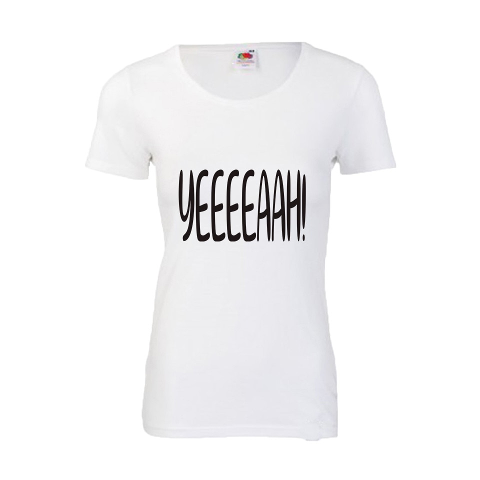 Tricou personalizat YEAH, TRICOU DAMA BUMBAC alb S