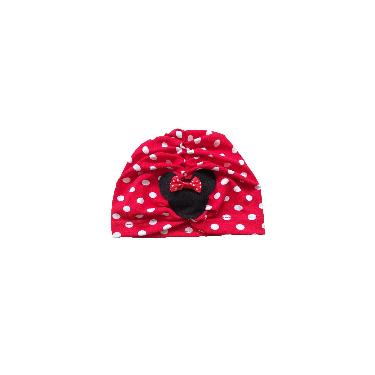 Turban, rosu cu buline albe, Minnie 38 cm