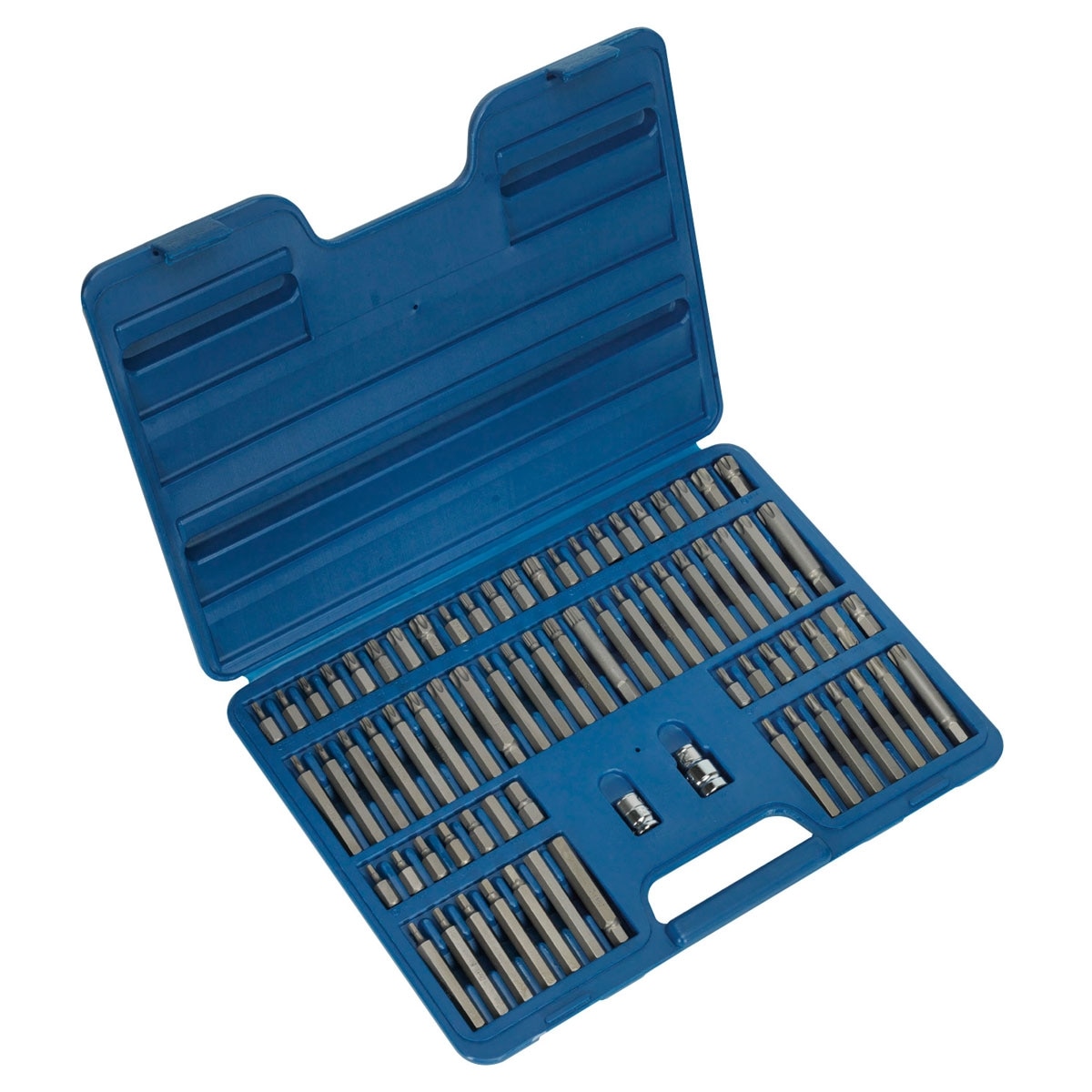 Trusa de chei biti Hexagon/Torx/XZN/Ribe 3/8'' & 1/2'', Sealey 74 piese