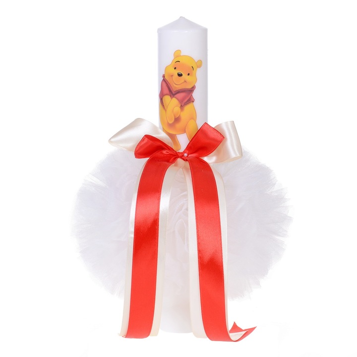 Lumanare botez dragalasa cu ursulet si fundite Erfi® 13