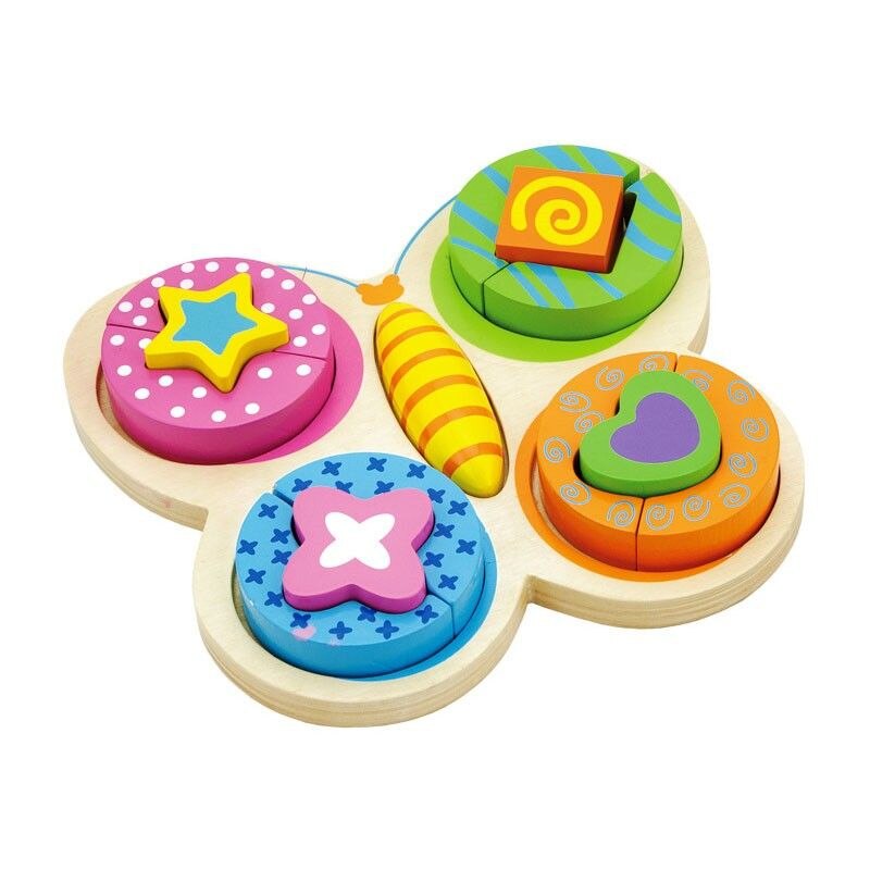 Puzzle 3D, model fluturas, din lemn, +1 an