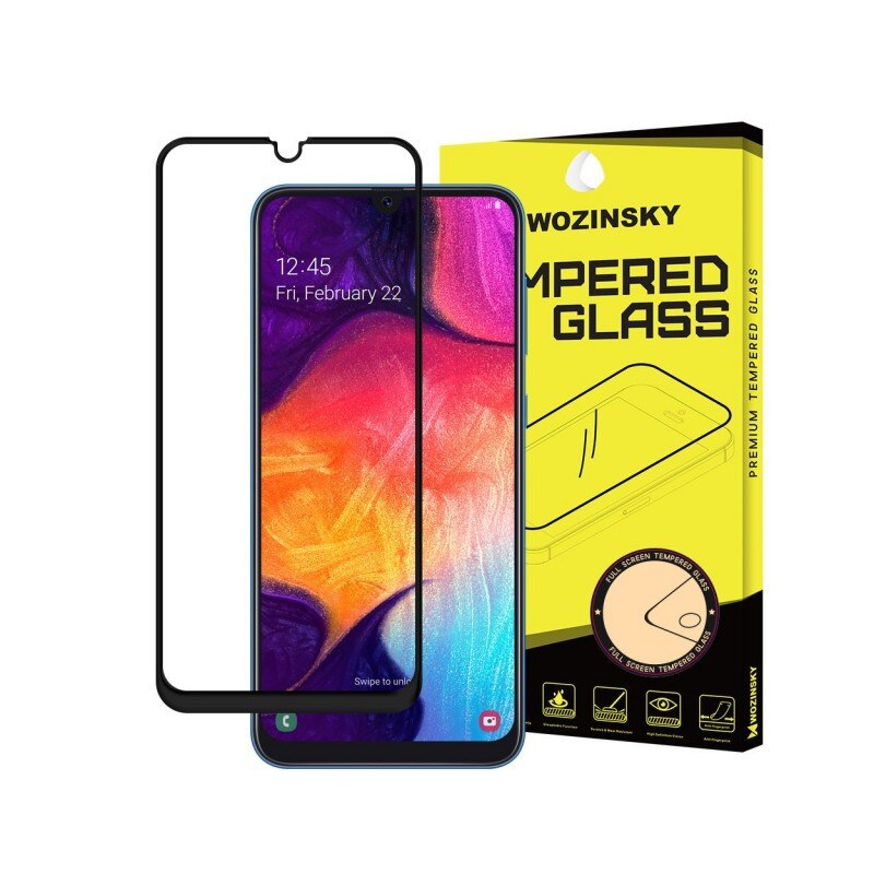 Folie Sticla Full Cover Full Glue Wozinsky Samsung Galaxy A50 Cu Adeziv Pe Toata Suprafata Foliei Neagra