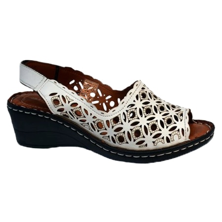 Sandale cu platforma,model cu perforatii,D&J Exclussive, Alb