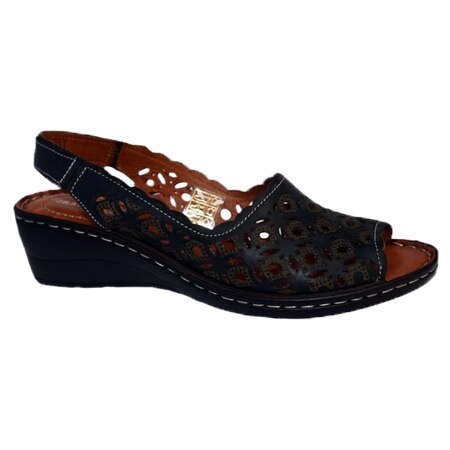 Sandale cu platforma,model cu perforatii,D&J Exclussive,negru