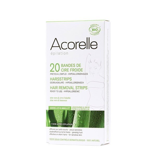 Benzi depilatoare cu ceara rece pentru corp, Acorelle, 10x2buc