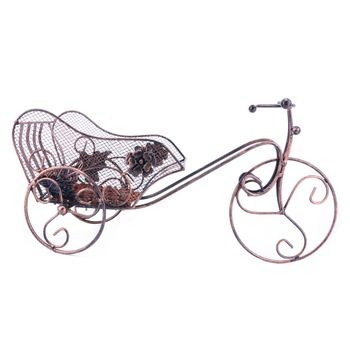 Suport pentru vin in forma de Bicicleta, maro, 44 cm, Suport pentru vin in forma de Bicicleta, maro, 44 cm,