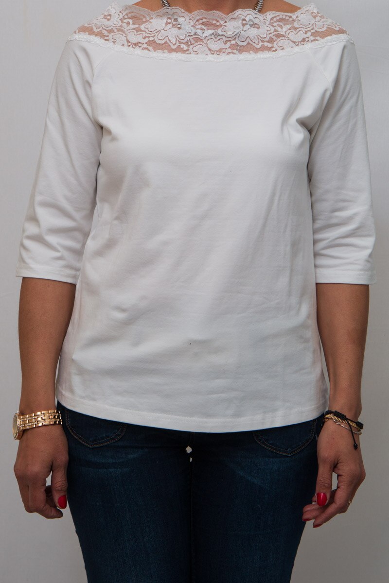 Bluza basic Sisters, Alb