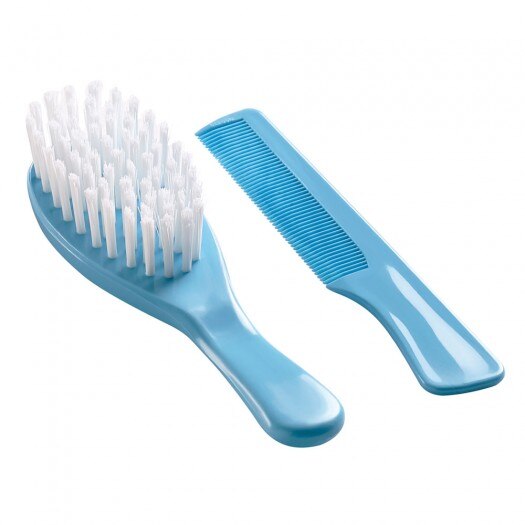 Set perie si pieptan pentru bebelusi Thermobaby Bleu