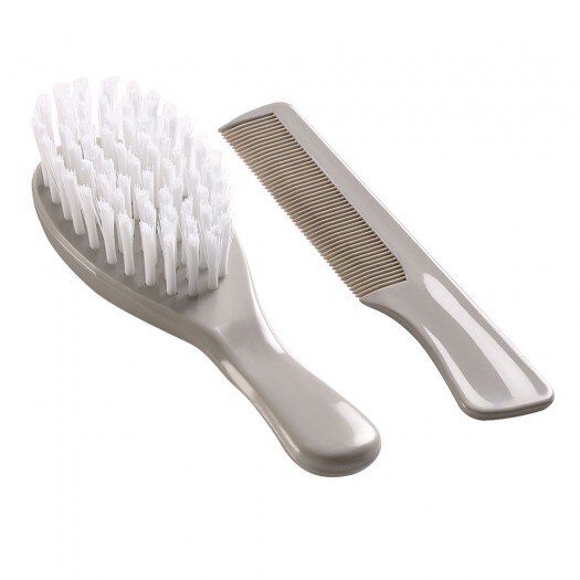 Set perie si pieptan pentru bebelusi Thermobaby Gri