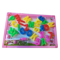 Tablita metalica cu litere si cifre magnetice, 30 piese, Vision