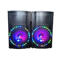 Set boxe audio cu statie Vlliodor NRS , cu Bluetooth , Port USB , SD Card , Joc de Lumini Disco Party pe woofere ,mixer Dj , 2 microfoane wireless cu afisarea frecventei