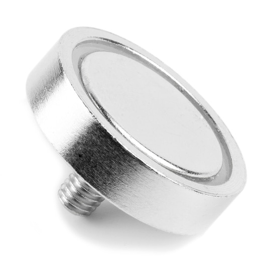 Magnet puternic oala neodim 32mm cu tija filetata - set de 2 bucati