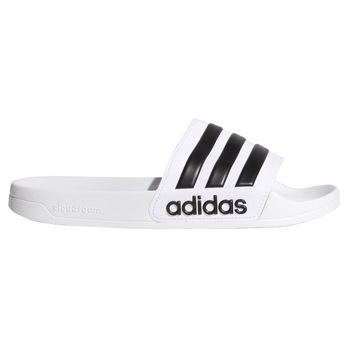 Adidas PERFORMANCE, Papuci cu logo Adilette Shower, Alb Adidas PERFORMANCE, Papuci cu logo Adilette Shower, Alb