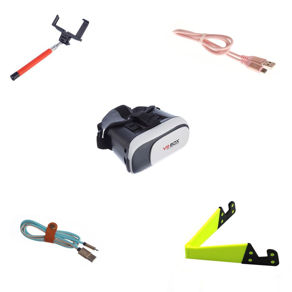 Set Selfie Stick , Bluetooth, 105 cm, Suport Universal de Birou Pentru Tablete sau Telefoane, VR Box X2, Cablu de date Gumat Fast Charger MicroUSB 2.1 A, J-17, Cablu de date MicroUSB, 1 metru, Piele