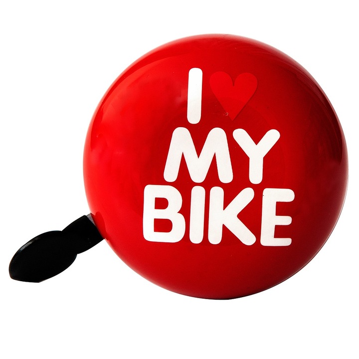 Sonerie bicicleta Bike Belle I love my bike XXL, 60 mm, Rosu