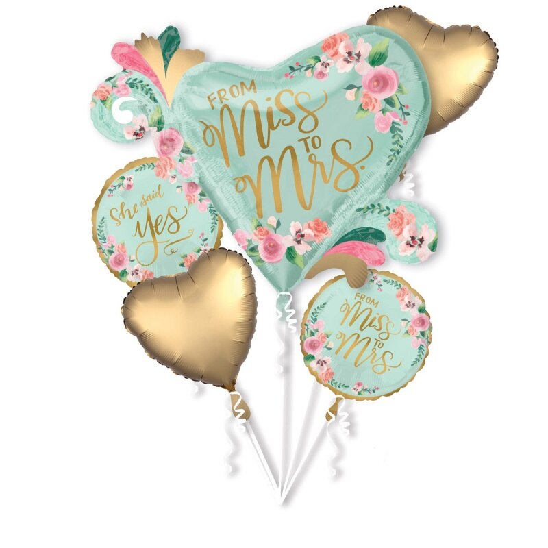 Buchet Baloane Mint To Be, 38694, set 5 bucati