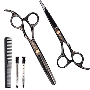Set profesional foarfeca de tuns si filat Baroc si pieptan carbon pentru frizerie salon coafor, marime 6 Set profesional foarfeca de tuns si filat Baroc si pieptan carbon pentru frizerie salon coafor, marime 6