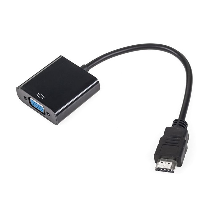 Adaptor HDMI tata - VGA mama cu iesire Audio stereo, WDR, convertor digital-analog, 3.5 mm