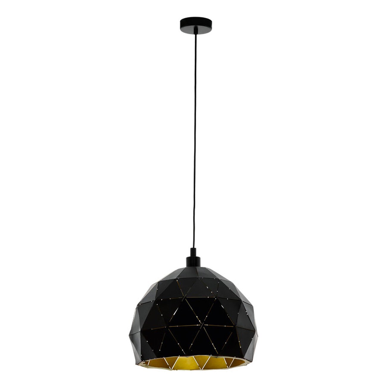 Pendul ROCCAFORTE, EGLO, 1xE27, otel, negru, auriu, 110 x 30 cm, inaltime reglabila