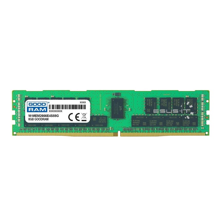 Memorie RAM GoodRAM, 1 X 8GB, ECC UNBUFFERED, DDR4, 1Rx8, 2666MHz, PC4-21300 UDIMM, In-MEM2666E4S88G