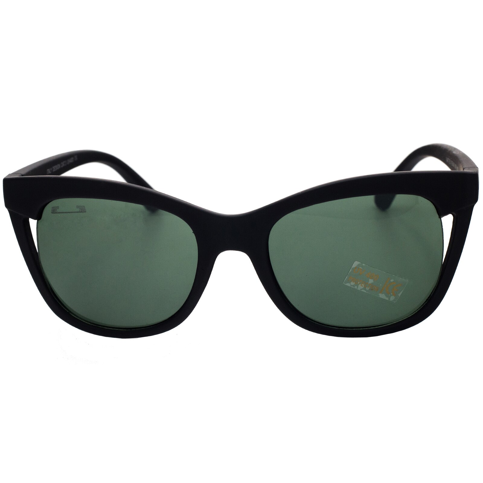 Ochelari de soare, dama, Matteo Ferari, toc si laveta, culoare Negru, UV400, lentile verde inchis, rama neagra