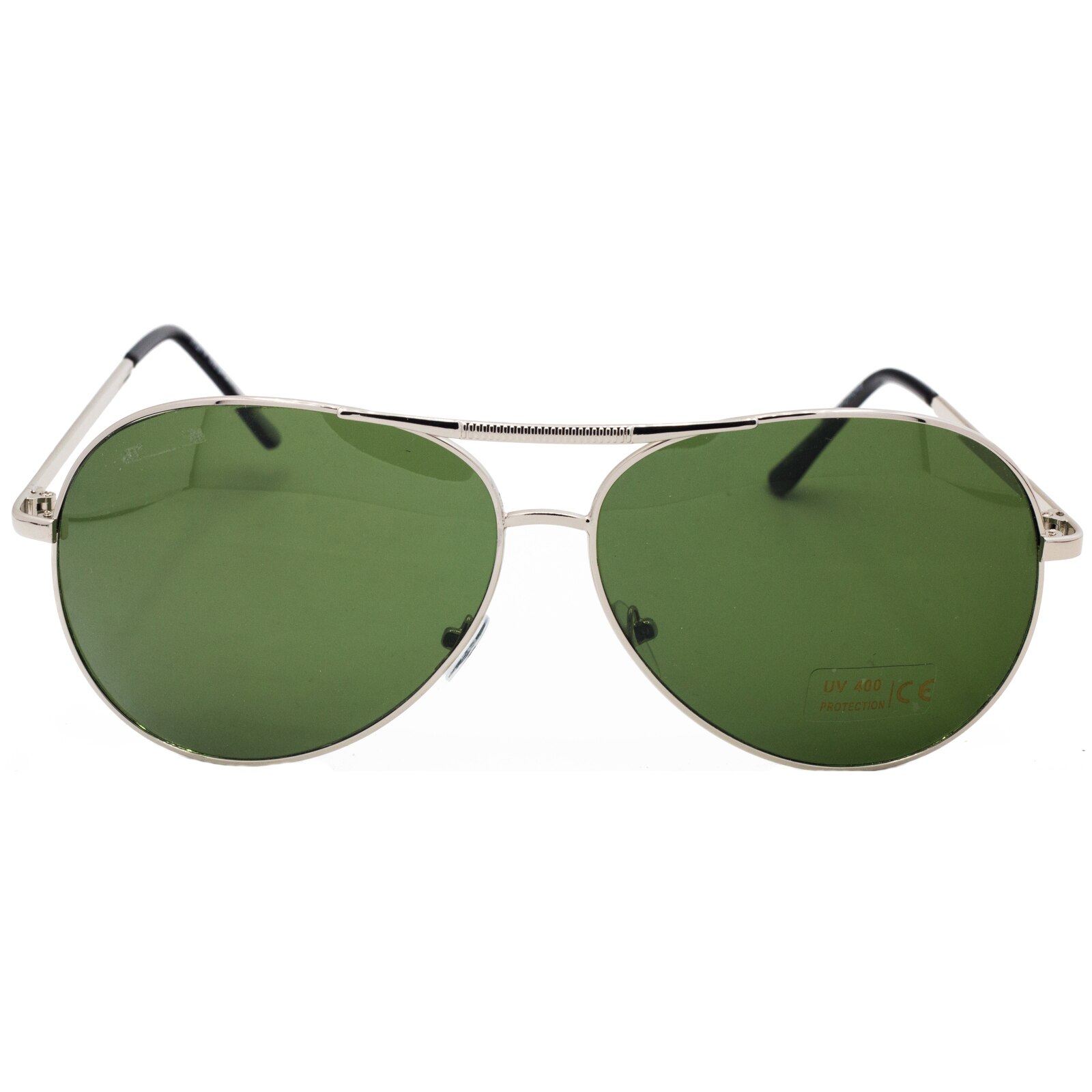Ochelari de soare, dama, Silver Pilot, Matteo Ferari, toc si laveta, culoare auriu, UV400, lentile verde, rama aurie metalica rotunjita