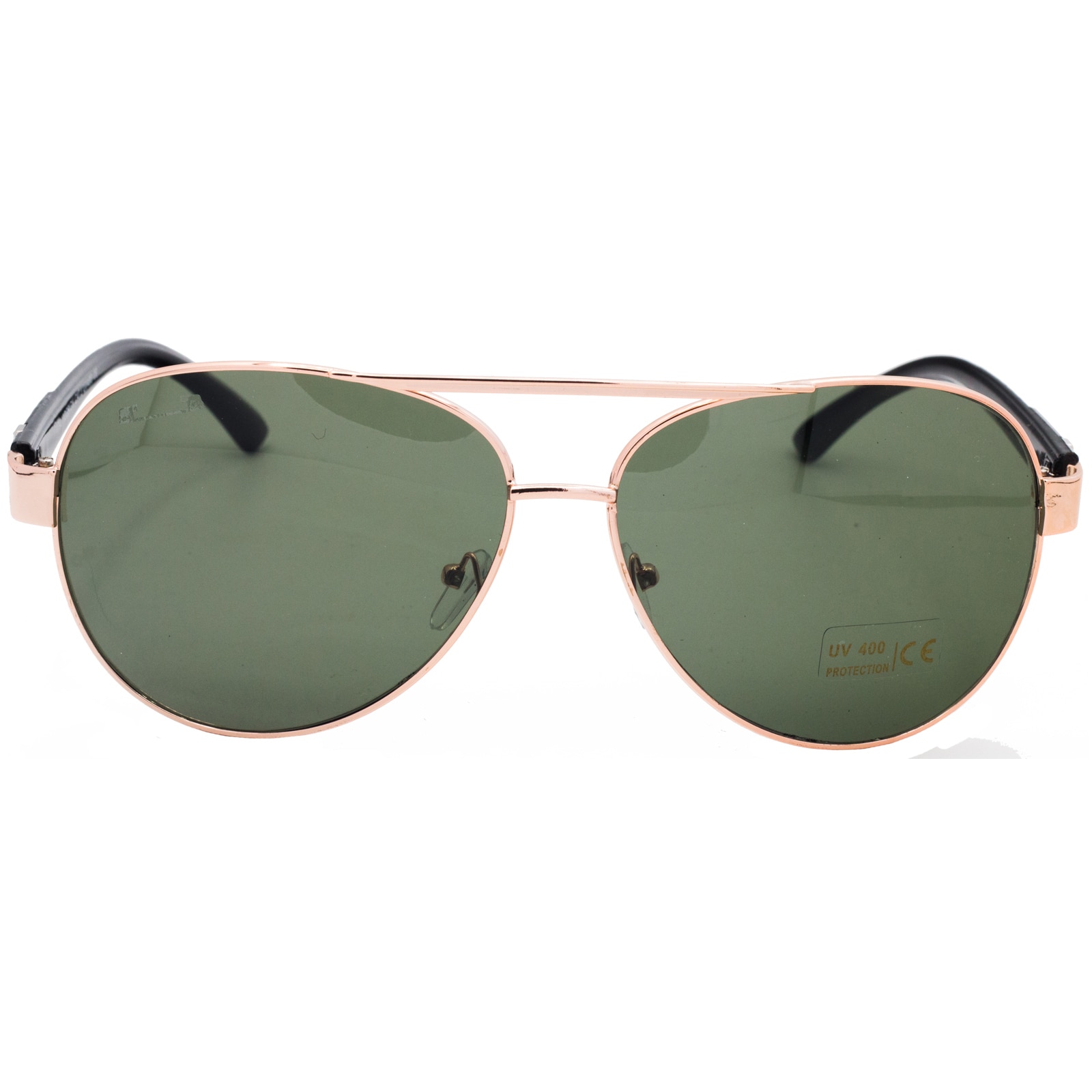 Ochelari de soare, dama, Gold Elegant Pilot, Matteo Ferari, toc si laveta, culoare auriu, UV400, lentile galbena, rama aurie metalica cu accente negre