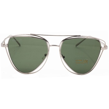 Ochelari de soare, dama, Geometric Style, Matteo Ferari, toc si laveta, culoare argintiu, UV400, lentile gri, rama argintie geometrica Ochelari de soare, dama, Geometric Style, Matteo Ferari, toc si laveta, culoare argintiu, UV400, lentile gri, rama argintie geometrica