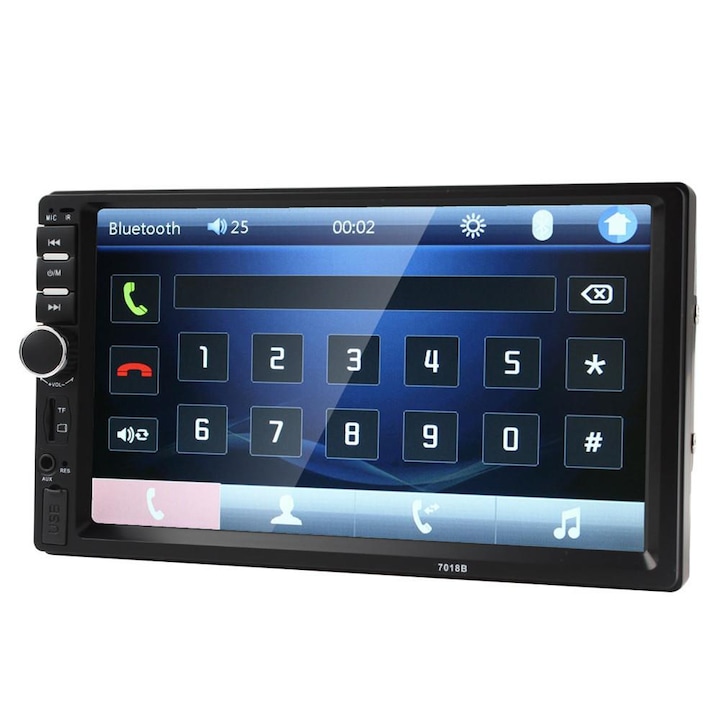DVD плейър за кола със 7 инчов дисплей, 2 Din монтаж, USB връзка, TF карта, Fm радио, AUX IN, включено дистанционно управление