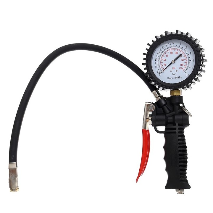 Pistol aer, Tagred, pentru umflat roti cu manometru, 12 Bar, 100 L/min