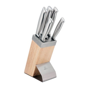 Set cutite KingHoff KH-3461, cu lama inox, suport din lemn, 6 piese Set cutite KingHoff KH-3461, cu lama inox, suport din lemn, 6 piese