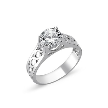 Inel elegant argint 925 rodiat infinit cu zirconiu alb ITU0091 9961 Inel elegant argint 925 rodiat infinit cu zirconiu alb ITU0091 9961