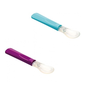 Set 2 lingurite cu varf din silicon mov/turcoaz Set 2 lingurite cu varf din silicon mov/turcoaz