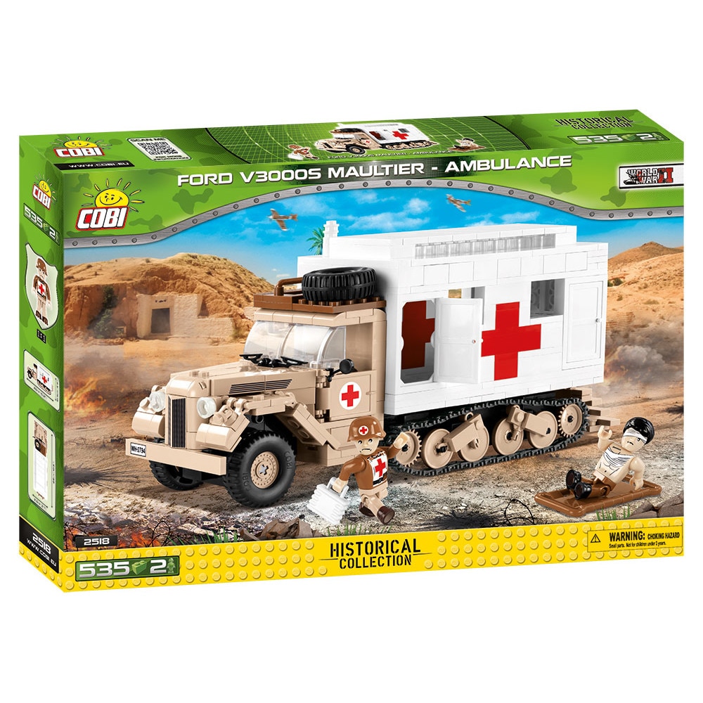 Set de construit Cobi, Small Army, Camion ambulanta Ford 3000s Maultier (525pcs)