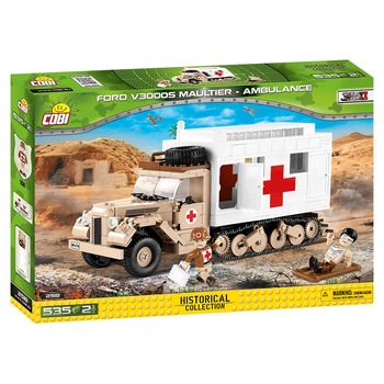 Set de construit Cobi, Small Army, Camion ambulanta Ford 3000s Maultier (525pcs) Set de construit Cobi, Small Army, Camion ambulanta Ford 3000s Maultier (525pcs)