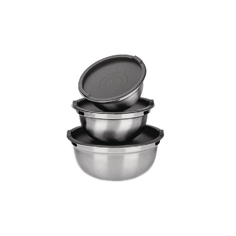 GRUNBERG Set de 3 boluri de inox Litri, 1,5 litri, cu capac