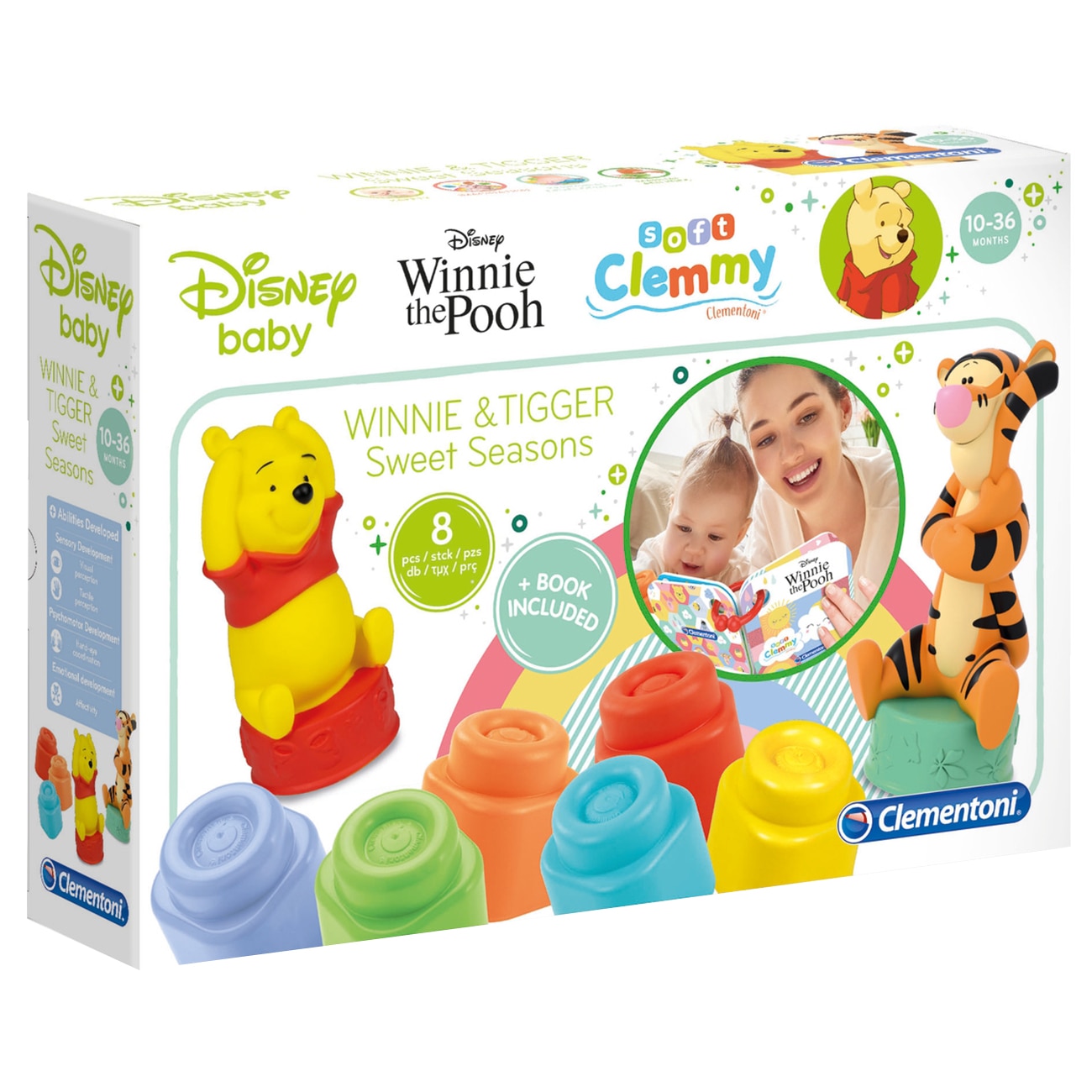 Cuburi Soft Clemmy Disney Baby - Winnie the Pooh, 8 piese