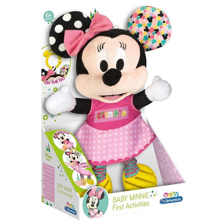 Clementoni Disney Baby Minnie egér első plüssöm csörgővel és rágókával