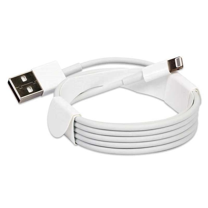 Apple adat/töltő kábel Lightning csatlakozóval iPhone-hoz, 1 m hosszú, eredeti csomagolásban, fehér színben