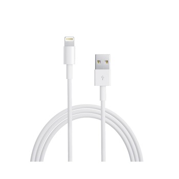 Cablu Original Apple de date/incarcare, conector Lightning pentru iPhone, lungime 1m, Alb Cablu Original Apple de date/incarcare, conector Lightning pentru iPhone, lungime 1m, Alb
