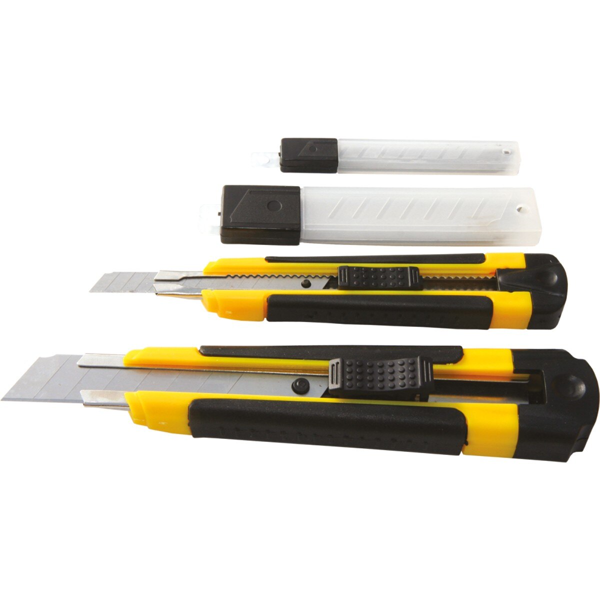 Set 2 cuttere cu protectie, Lumytools LT76240, 9 mm / 18 mm + 5 rezerve 9 mm + 5 rezerve 18 mm