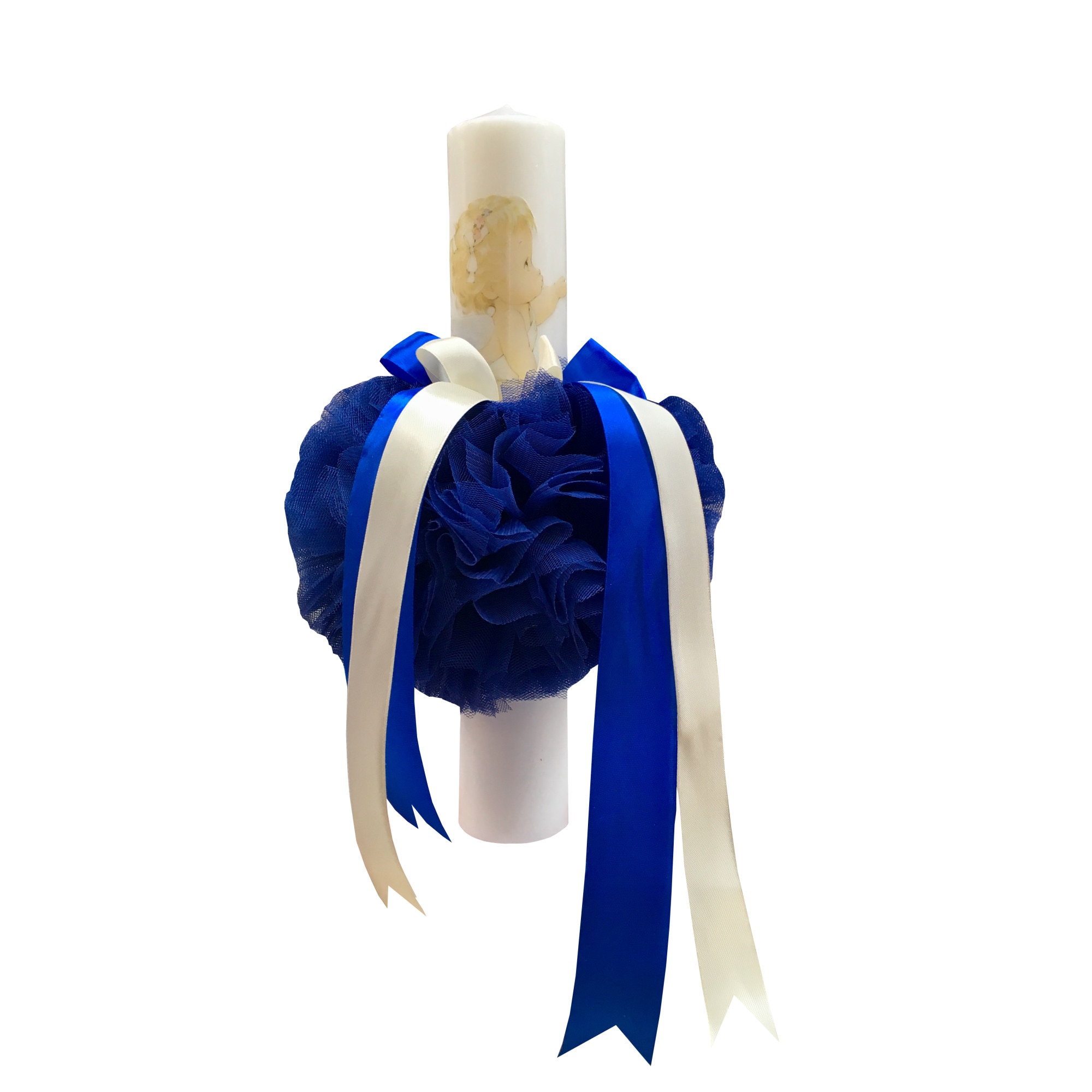 Lumanare de Botez cu Ingeras , Albastra