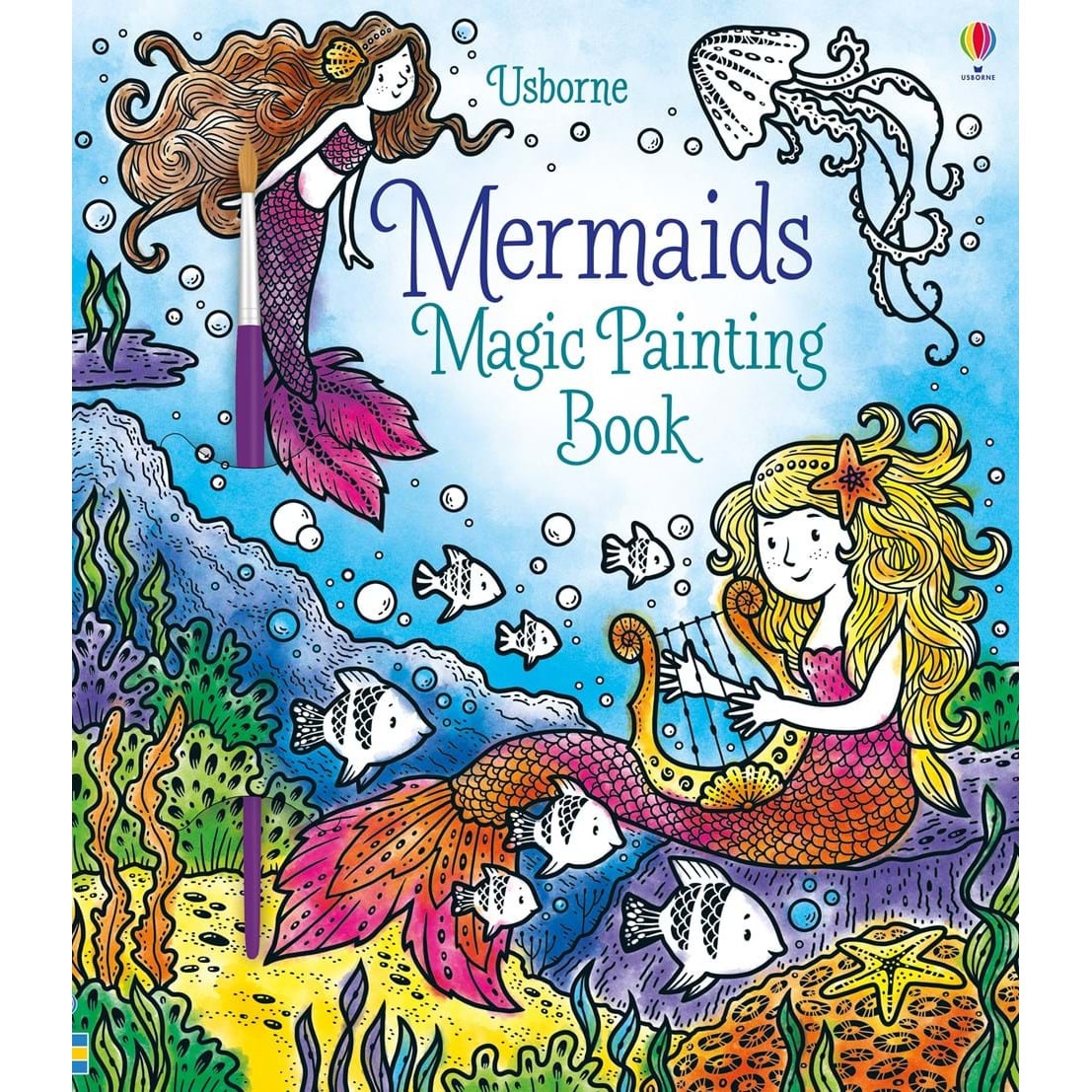 Carte de pictat cu sirene Magic painting Mermaids Usborne
