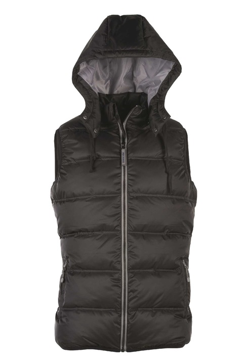 Vesta matlasata cu gluga dama, model Zephyr, negru, L