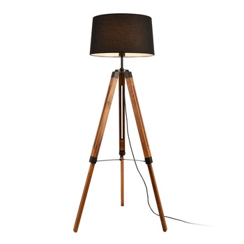 Lampadar Lagos, lux.pro,1 x E27, max. 60W, 144 cm, metal/lemn/tesatura, efect lemn/negru Lampadar Lagos, lux.pro,1 x E27, max. 60W, 144 cm, metal/lemn/tesatura, efect lemn/negru