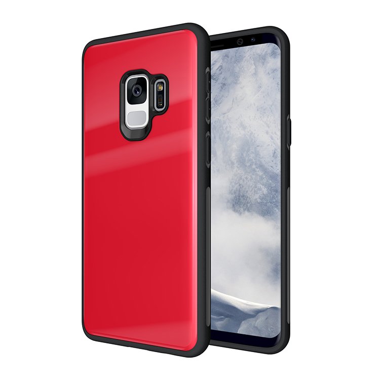 Husa cu Spate din Sticla Securizata , Samsung Galaxy S9 Plus , Rosu