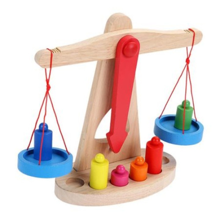 Joc educativ - Balanta din lemn Montessori, + 3 ani, Top Toys