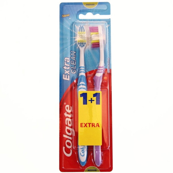 Periuta de dinti medium Colgate Extra Clean set 2buc