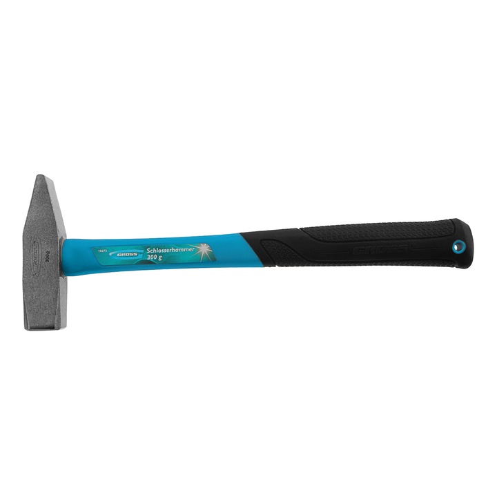 Ciocan 300 g, frunte patrata, maner fibra de sticla cauciucat, GROSS