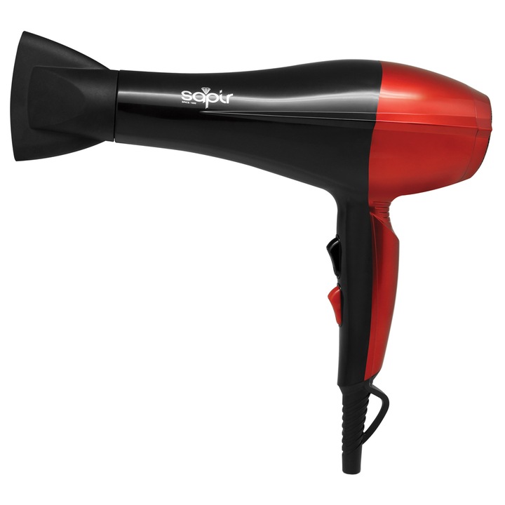 Сешоар sapir sp 1100 csr, 1800w, 2 скорости, 3 нива на температура, червен/черен